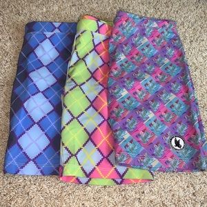 Lot of 3 patterned biker shorts